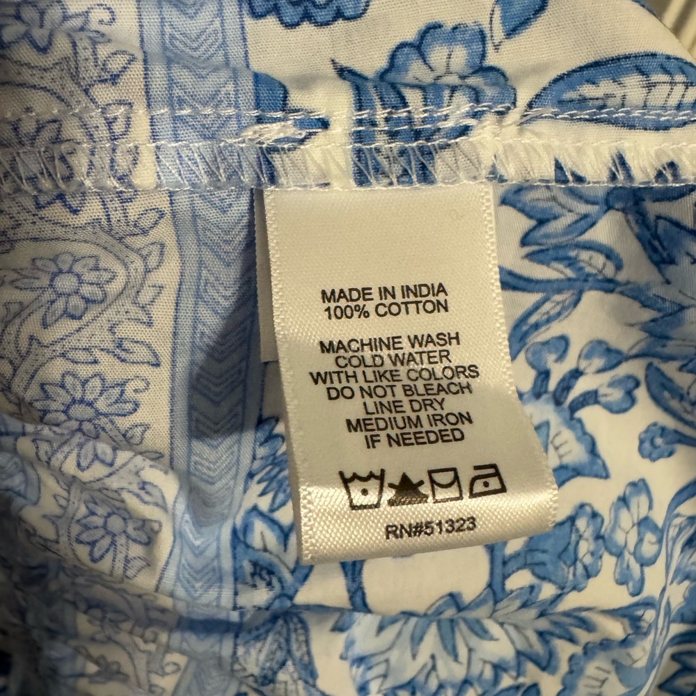 CeCe Blue and White Floral Midi Dress - Picture 4 of 6